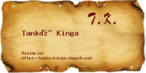 Tankó Kinga névjegykártya
